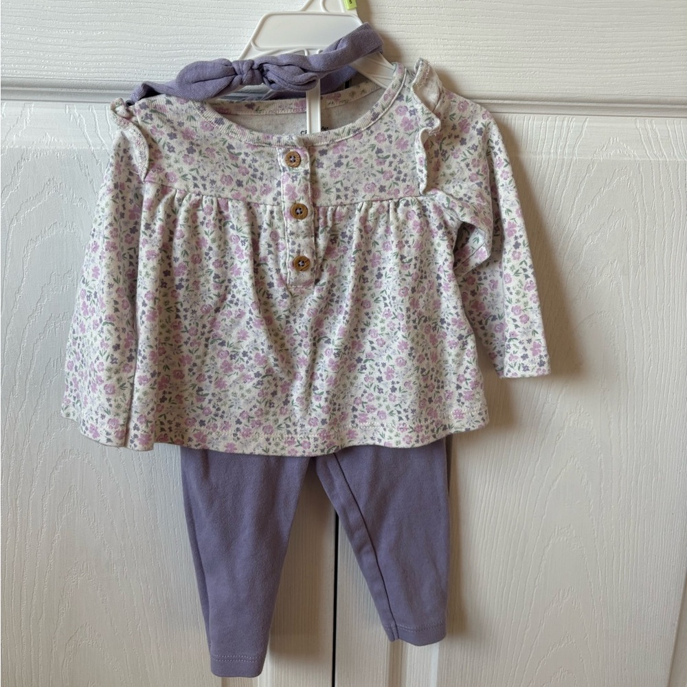Carter's Floral Baby Top with Purple Accents